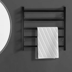 Heated Towel Rack - 5 Bars - 530Hx600Wx120D - NZHZNY-S-05B - Black